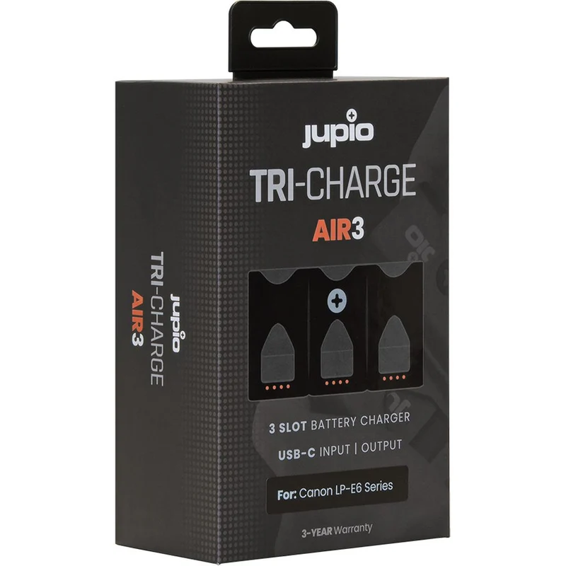 Jupio Tri-Charge AIR3 Batterie externe pour Canon LP-E6