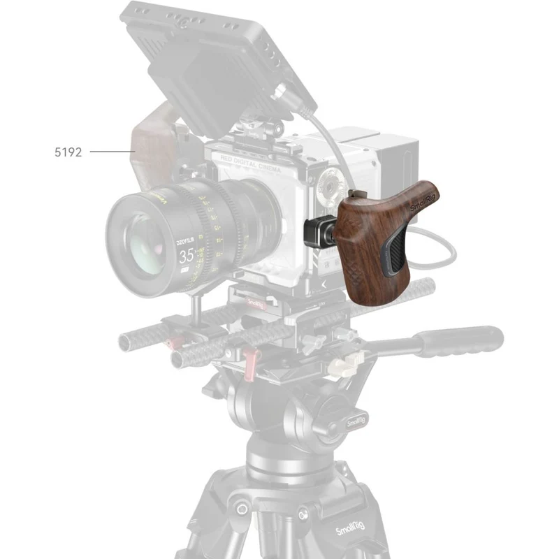 SmallRig 5161 Poignée en bois de la série "ImageGrip" avec pince OTAN (côté gauche)
