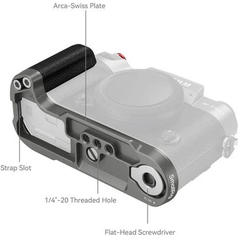 SmallRig 4712B Poignée en L pour Fujifilm X-T50 (Silicone/Argent charbon)