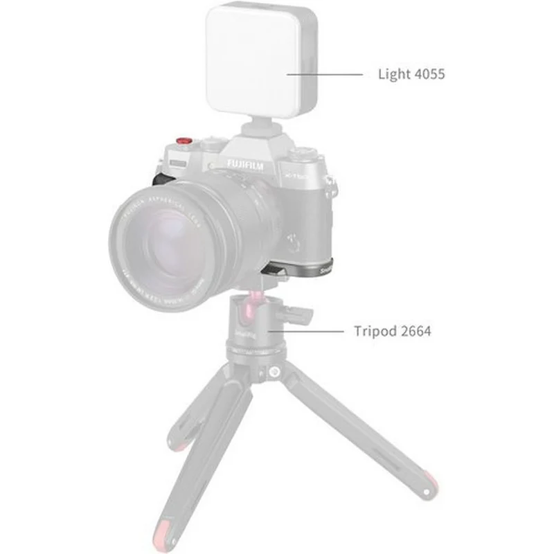 SmallRig 4712B Poignée en L pour Fujifilm X-T50 (Silicone/Argent charbon)