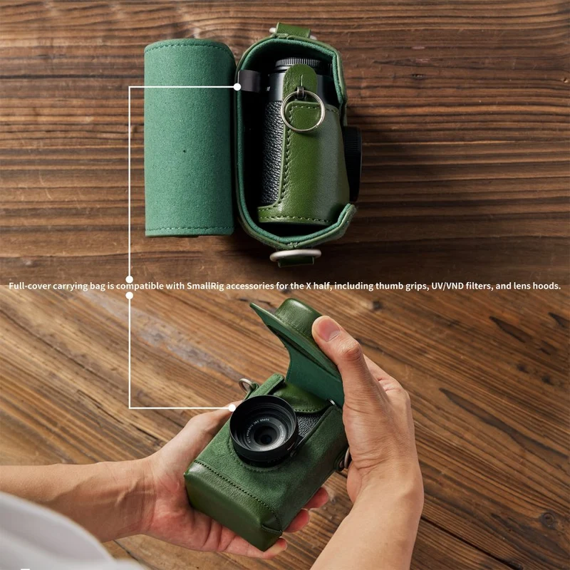 SmallRig 5220 Kit d'étui en cuir pour FUJIFILM X half, vert