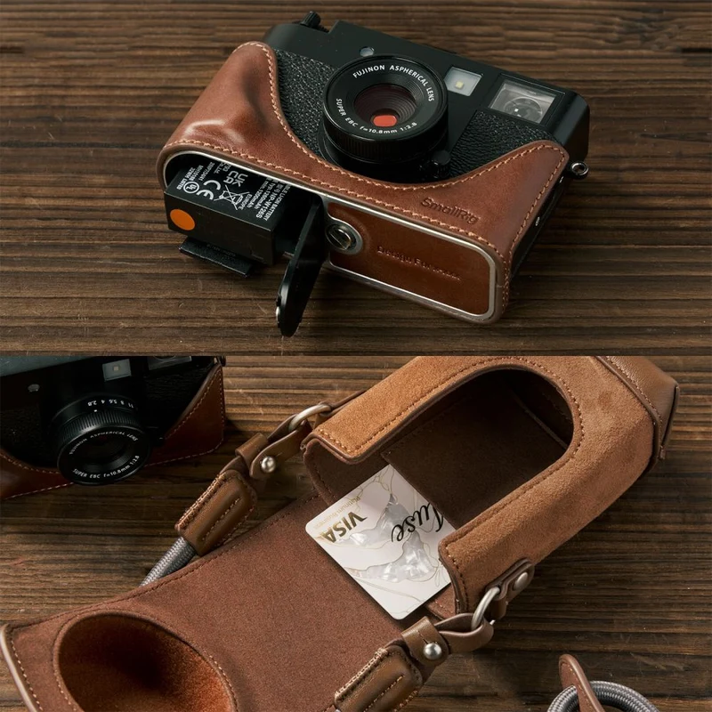 SmallRig 5218 Kit d'étui en cuir pour FUJIFILM X half, marron