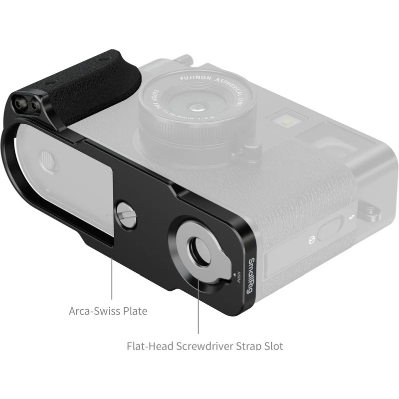 SmallRig 5332 Plaque de Montage en L avec Poignée en Silicone pour FUJIFILM X Half, Noir