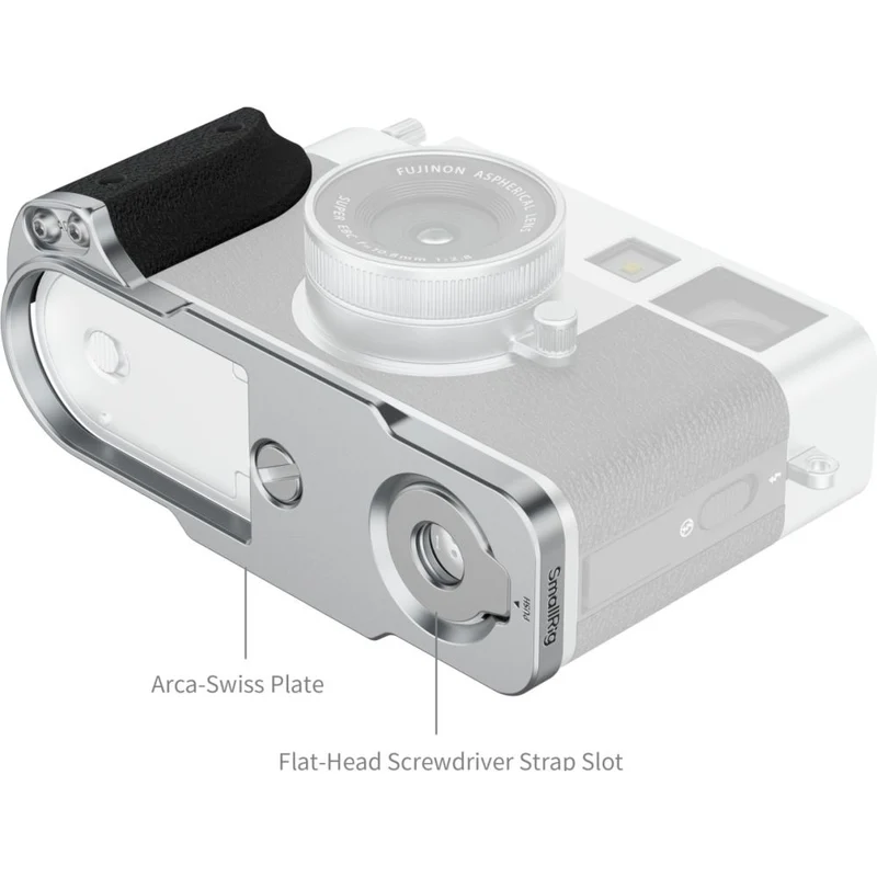 SmallRig 5216 Plaque de Montage en L avec Poignée en Silicone pour FUJIFILM X Half, Argent
