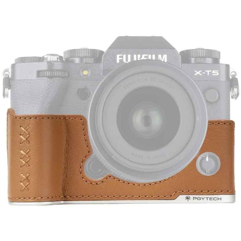 PGYTECH Cuir Appareil Photo Étui pour Fujifilm X-T5 – Clay Marron