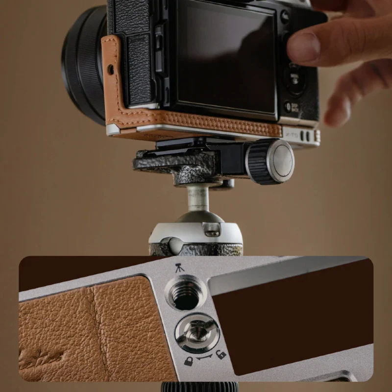 PGYTECH Cuir Appareil Photo Étui pour Fujifilm X-T5 – Clay Marron