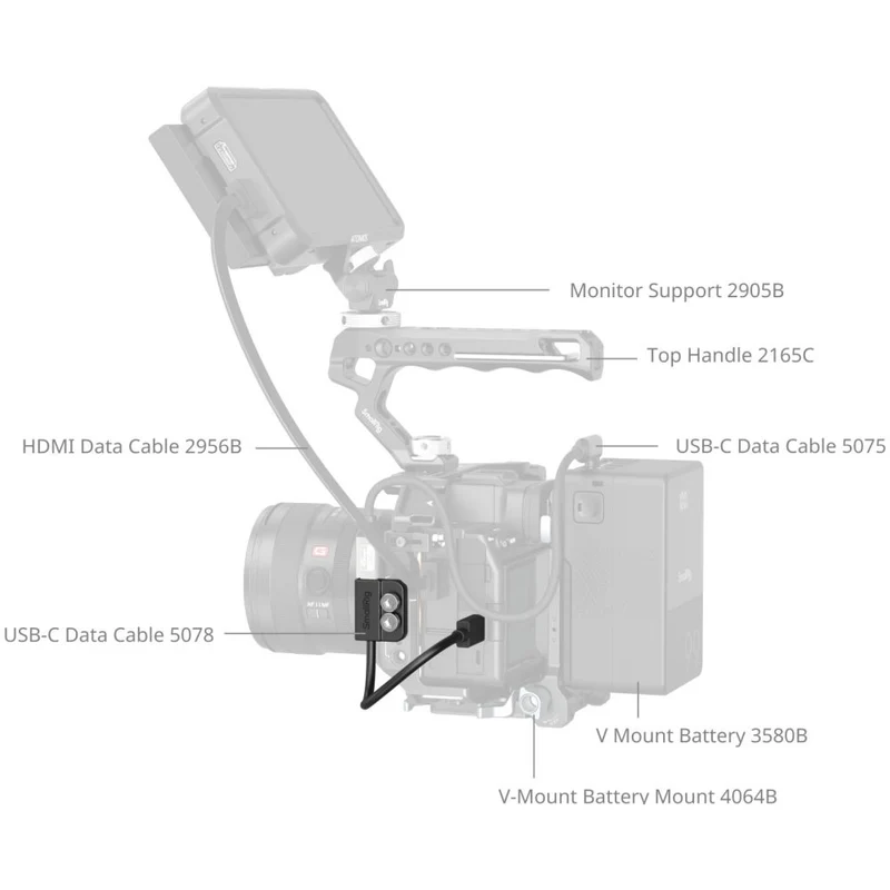 SmallRig 5078 Câble de données USB-C (mâle vers femelle)