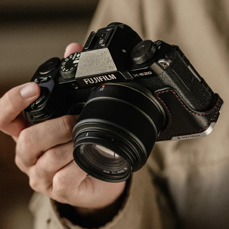 PGYTECH Cuir Appareil Photo Étui pour Fujifilm X-S20 – Noir Minuit