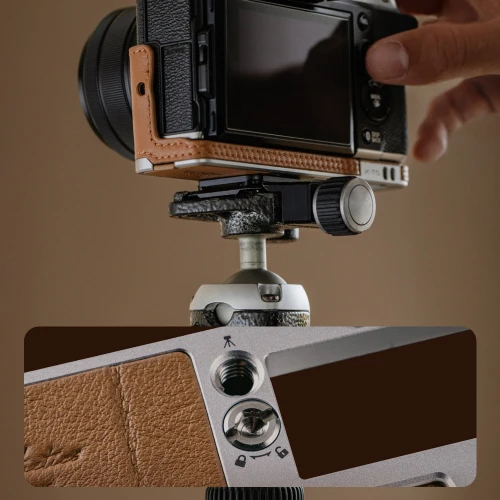 PGYTECH Cuir Appareil Photo Étui pour Fujifilm X-M5 – Clay Marron