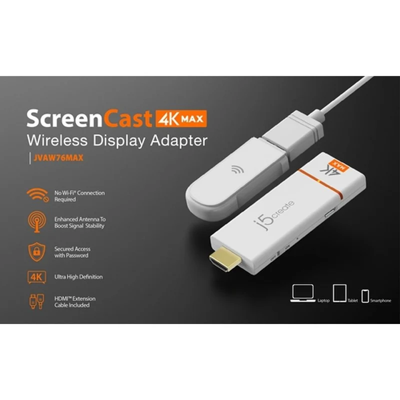 j5create ScreenCast 4K Max Adaptateur d'affichage sans fil