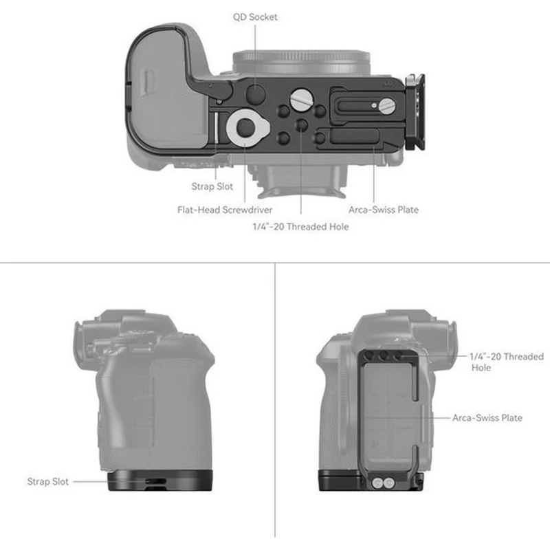 SmallRig 4160B Plaque de Montage en L pour Canon EOS R6 Mark II / R5 / R5 C / R6