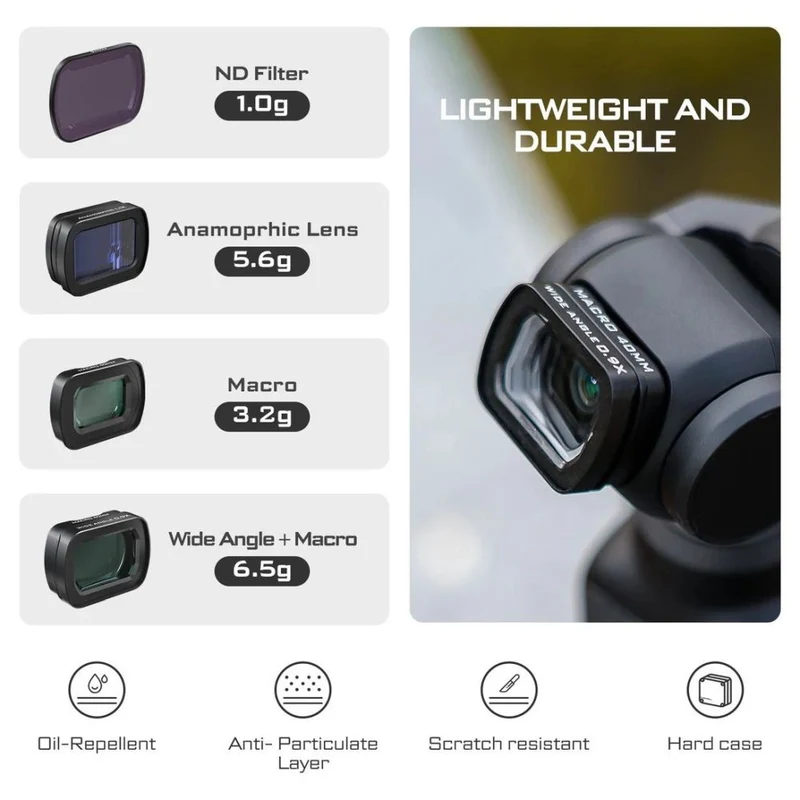 Freewell Kit d'objectifs et de filtres ND pour DJI Osmo Pocket 3